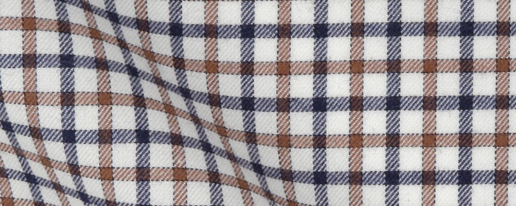 Brown/Navy Brushed Twill Check