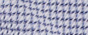 White/Navy ZigZag Twill | 90/2