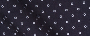 Navy/ White Circles Stretch Cotton Broadcloth