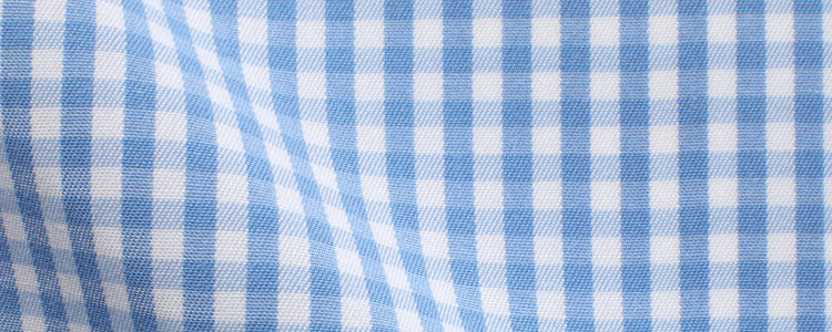 Light Blue Mini Gingham Cotton/Tencel