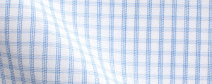 Light Blue Triple Graph Check Cotton/Tencel