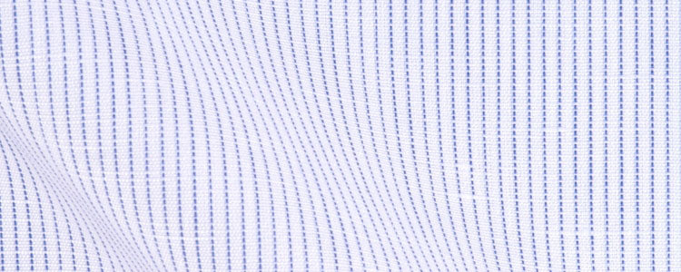 Blue Hairline Stripe Cotton Linen Slub Weave