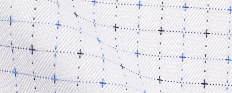 White Diamond Twill Weave | Navy/Blue Check | 90/2