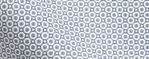 White/Navy Abstract Medallions Print Broadcloth