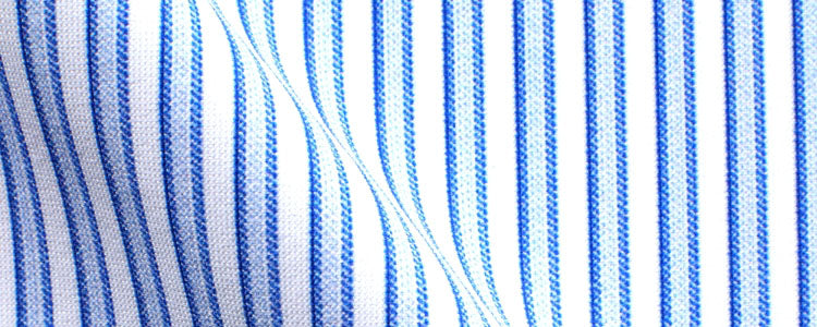 Blue Bar Stripe Print High Performance Stretch