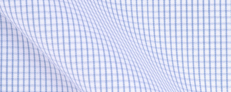 Blue Mini Graph Check Broadcloth | 120/2