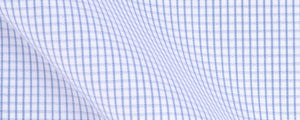 Blue Mini Graph Check Broadcloth | 120/2