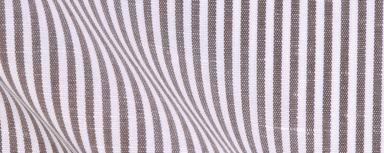 Brown Cotton/Linen Traditional Stripe