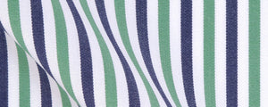 Green/Navy/White Classic Bengal Stripe Two Ply Broadcloth