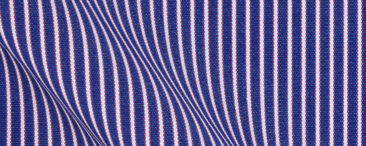 Navy Reverse Border Stripe Two Ply Broadcloth