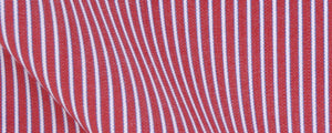 Red Reverse Border Stripe Two Ply Broadcloth