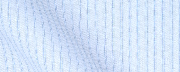 White/Blue Double Bar Stripe Twill