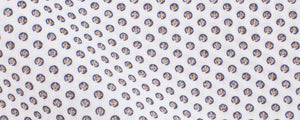 White / Navy Stylized Circles Print Broadcloth