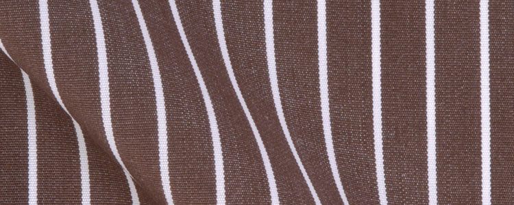 Brown Reverse Stripe Broadcloth | 120/2