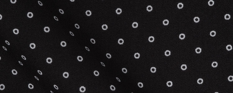 Black / White Circles Stretch Cotton Broadcloth