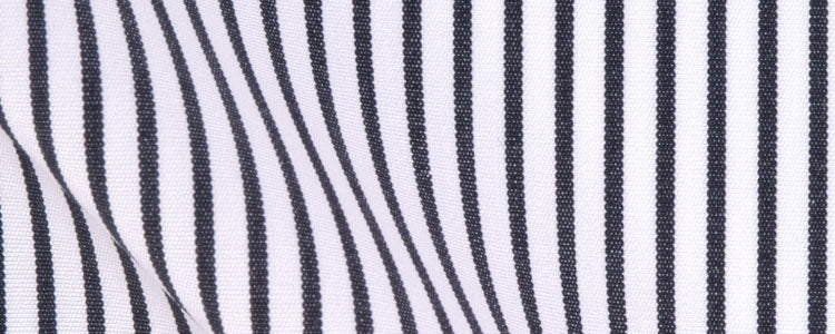 Black Classic Stripe Two Ply Broadcloth