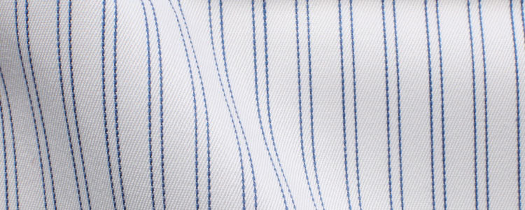 Blue Double Pinstripe Cotton/Tencel