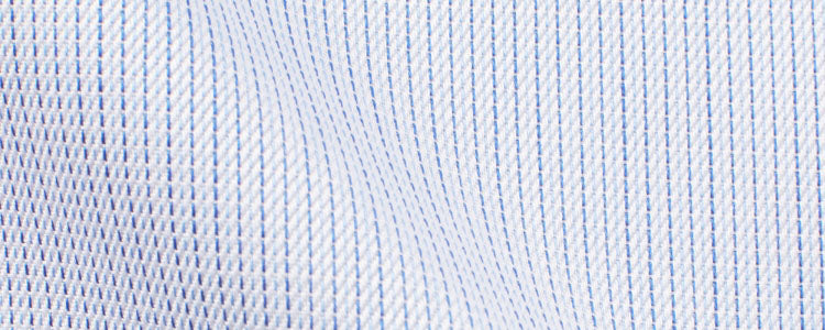 White/Blue Satin Hairline Stripe Dobby | 90/2