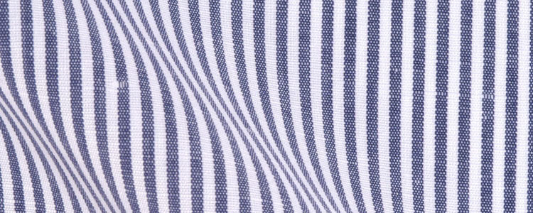 Navy Cotton/Linen Traditional Stripe