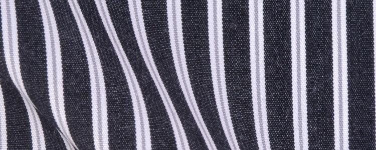 Black/Grey Reverse Multi Stripe Two Ply Broadcloth