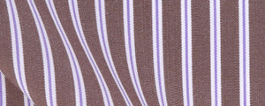 Brown/Purple Reverse Multi Stripe Two Ply Broadcloth