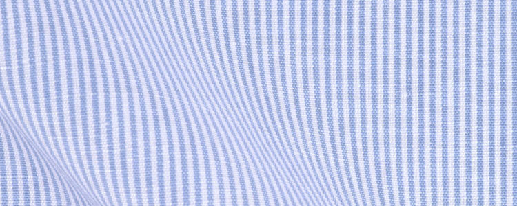 Blue Narrow Stripe Cotton Linen Slub Weave