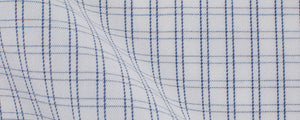 Blue Double Graph Check Cotton/Tencel