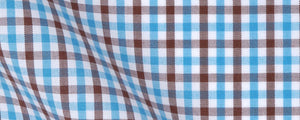 Turquoise/Brown Mini Gingham Broadcloth