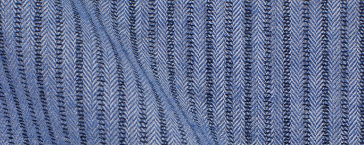 Blue / Navy Stripe Printed Brushed Twill