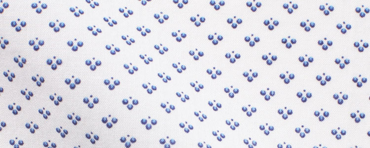 WHite/Blue Abstract Design Print Broadcloth