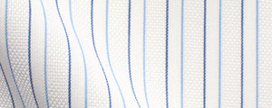 White/Blue & Navy Satin Stripe