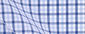 Light Blue / Navy Mini Gingham Broadcloth