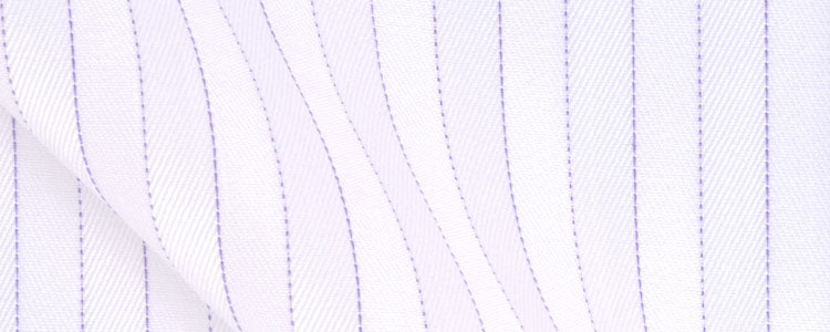 White/Lavender Wide Twill Satin Stripe | 120/2