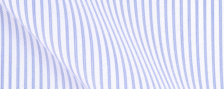 Blue Double Bar Stripe Two Ply Broadcloth