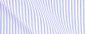 Blue Double Bar Stripe Two Ply Broadcloth