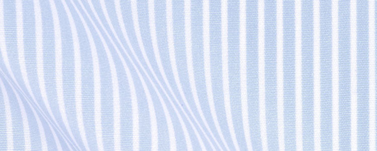 Light Blue Reverse Classic Stripe Broadcloth | 120/2