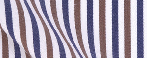 Brown/Navy/White Classic Bengal Stripe Two Ply Broadcloth