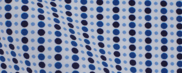 Blue Circles and Dots Print High Performance Stretch