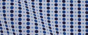 Blue Circles and Dots Print High Performance Stretch