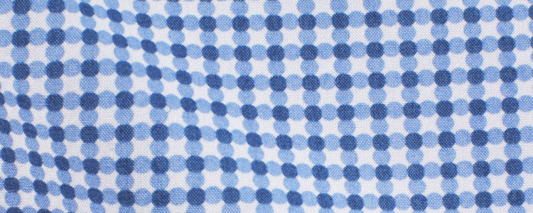 Blue/Navy/White Circles Abstract Print Broadcloth