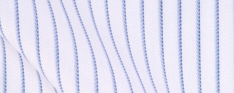 White/Blue Herringbone Stripe | 120/2