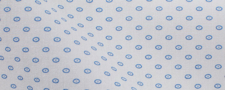 White / Blue Abstract Eyes Print Broadcloth