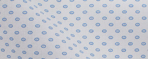 White / Blue Abstract Eyes Print Broadcloth