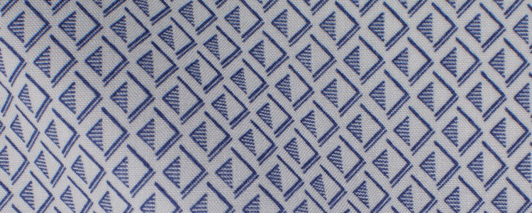 White/Navy Abstract Diamonds Print Broadcloth