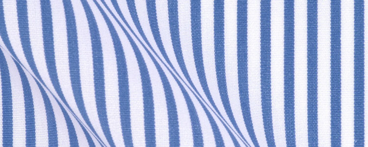 French Blue University Stripe Broadcloth | 120/2