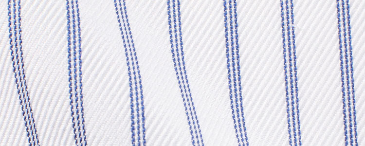 White/Blue Triple Stripe Twill | 90/2