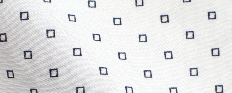 White / Navy Squares Print Broadcloth