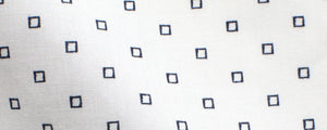 White / Navy Squares Print Broadcloth