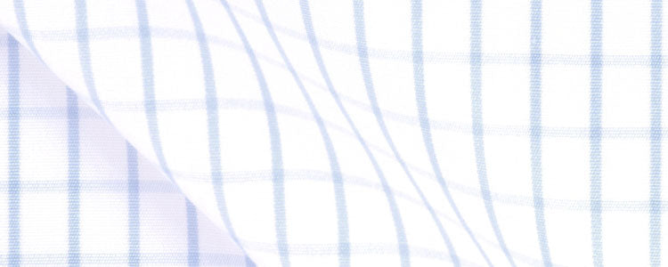 Light Blue Graph Check Broadcloth | 120/2