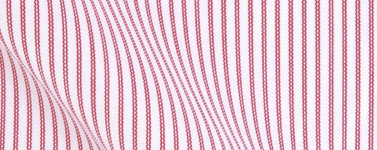 Red Double Bar Stripe Two Ply Broadcloth